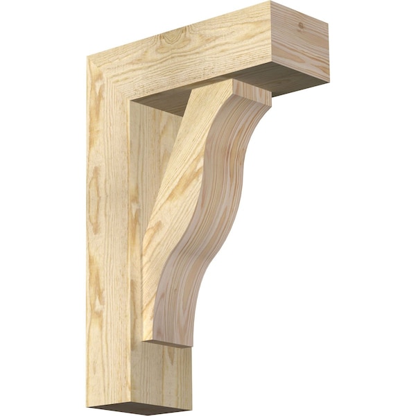 Ekena Millwork Funston Block Rough Sawn Bracket w/ Offset Brace, Douglas Fir, 6"W x 16"D x 24"H BKT0604X16X24FST05RDF - main